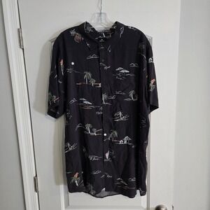 Rip Curl Button Up Short Sleeve Shirt Men's XXL Tropical Resort Island Beach